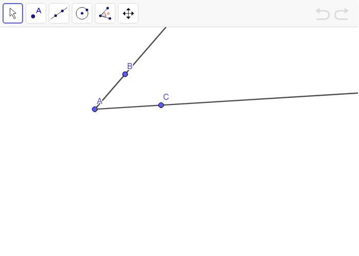 Task 2: Copy an Angle - Copy the given angle.  Show the angles are congruent by using the measuring tool to verify the angle measures are the same. Press Enter to start activity