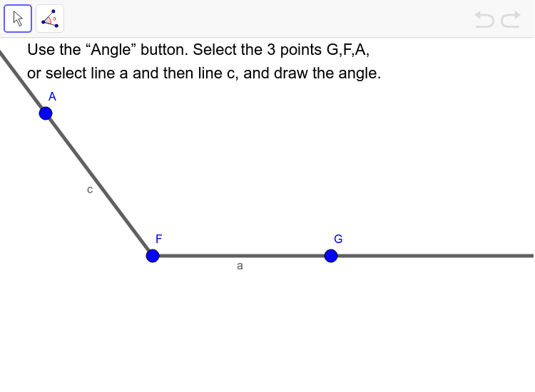 The Angle button allows you to draw an angle between 2 lines or 3 points. Press Enter to start activity