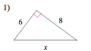 Find the missing side of each Triangle using the Pythagorean Theorem