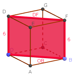 Sección de un cubo por la diagonal de caras opuestas