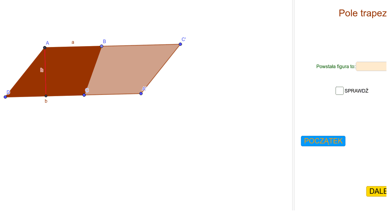 Pole trapezu – GeoGebra