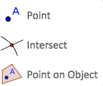 This will create a point, create points only on the intersection of two objects or a point only on an object