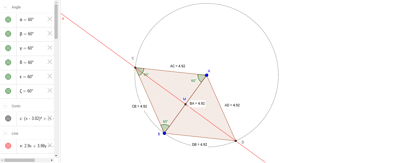 Triángulo Equilátero Geogebra 1845