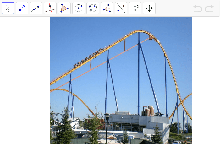 Below is a picture of the Behemoth at Canada's Wonderland amusement park. The park claims that this ride has a 75 degree drop.  Try to determine if their claim is true or false. Press Enter to start activity