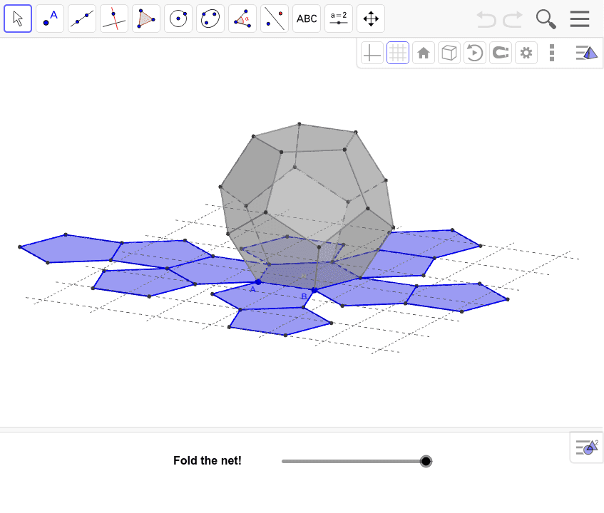 Working with nets of solid shapes. A pictorial activity for stage 3. GeoGebra
