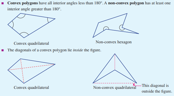 [size=150]There are two main ways to determine if a polygon is convex or non-convex. Either by observing the interior angles or the diagonals. [/size]