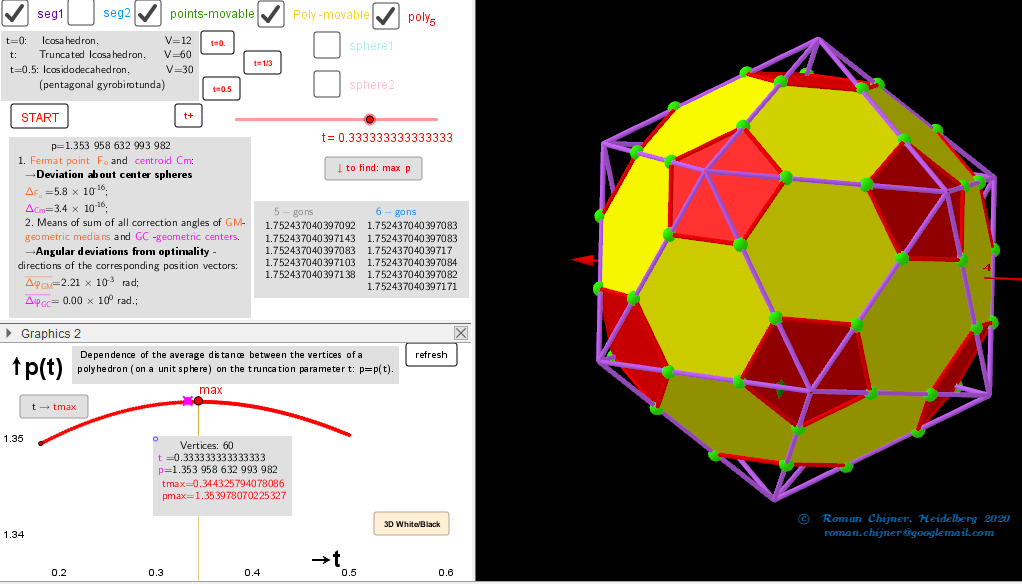 The case of regular pentagons and hexagons on the faces of a truncated polyhedron.
