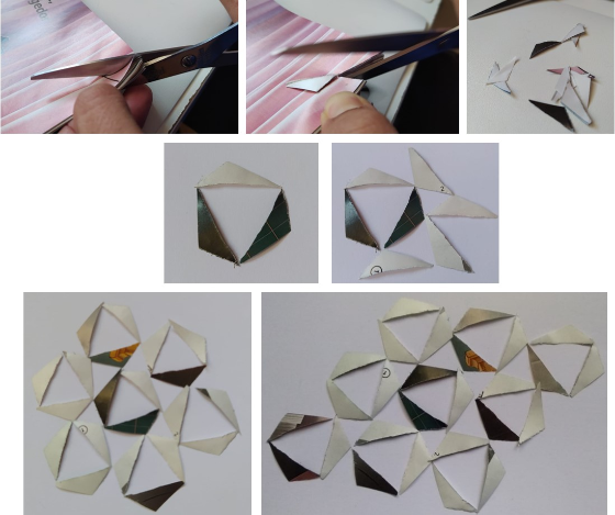 Ejemplo de composición con los primeros conjuntos de triángulos
