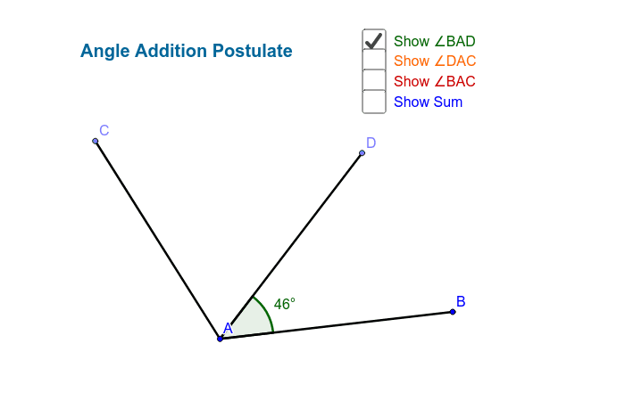 Angle Addition Postulate Press Enter to start activity