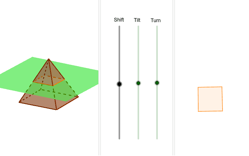 Imagine slicing a square pyramid with a straight cut. Press Enter to start activity
