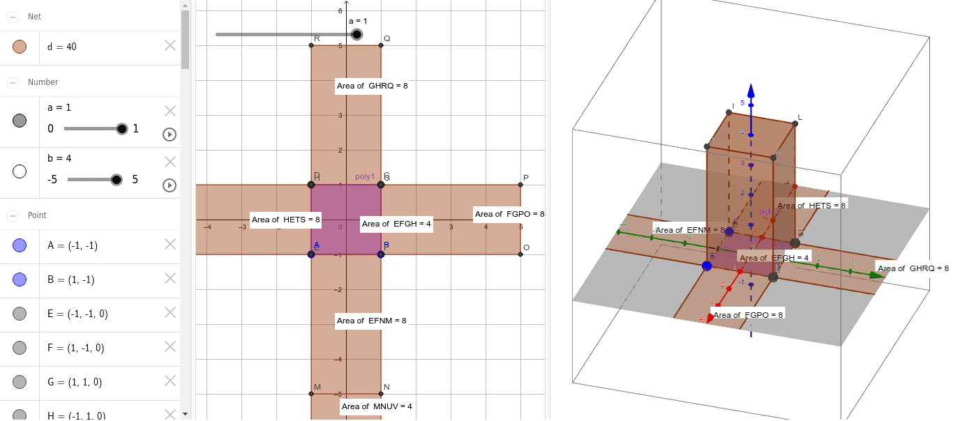 square based prism net