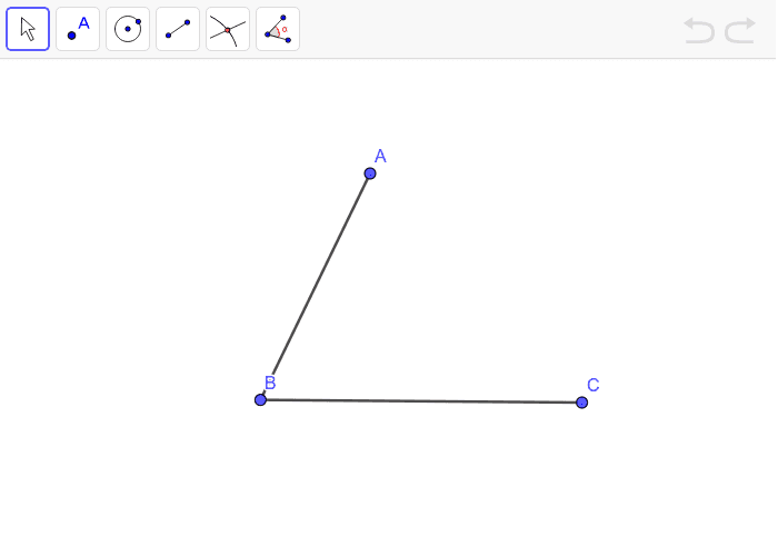 4) Use the angle below to create an angle Bisector and then use the angle tool to show they are congruent. Press Enter to start activity