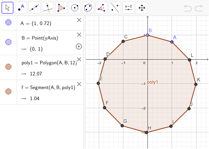 Find the Sum- Use your formula from the previous question to calculate the interior sum of this shape. (You can also draw the triangles using the segment tool to visualize) Press Enter to start activity