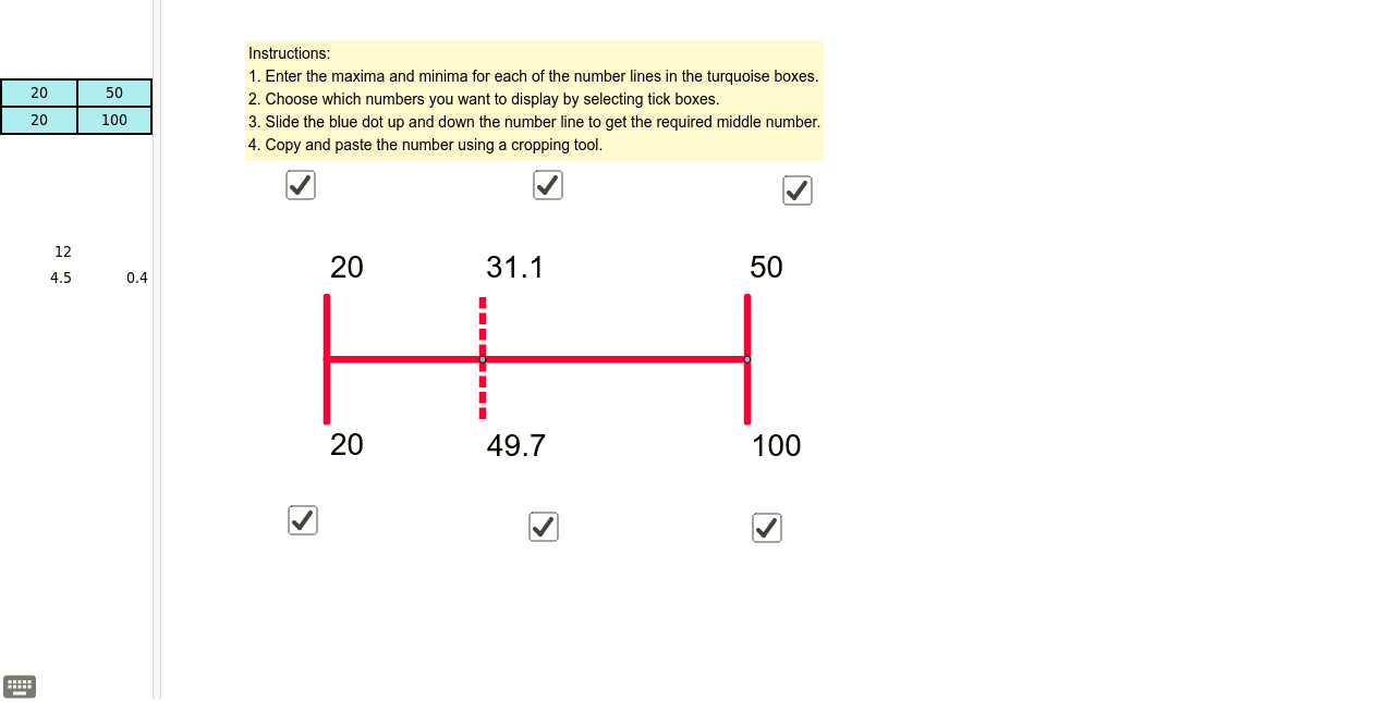 Interpolation and Proportional Reasoning - Tool to create questions Press Enter to start activity