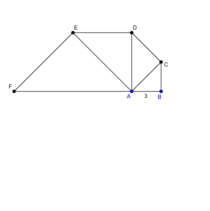 Given: All the triangles are 45-45-90 triangles.  AB=3 Press Enter to start activity