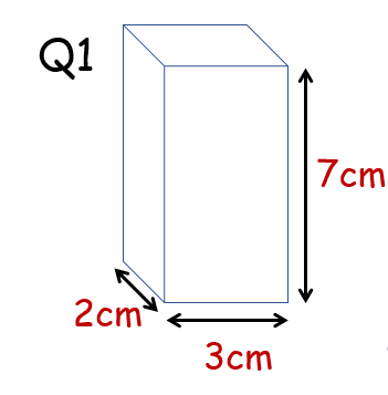 1)  On the grid below can you make a net for this cuboid? 