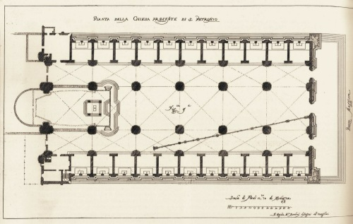 Schema della meridiana sul pavimento della basilica di San Petronio