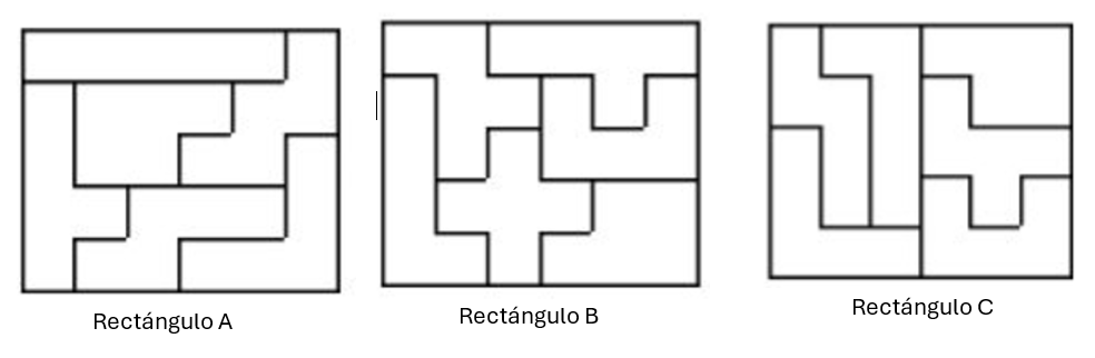 Use las piezas del pentominó, construya los siguientes rectángulos y responda las siguientes preguntas
