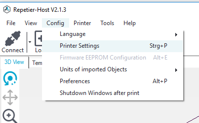 Settings about communicating with your 3D printer can be found in the printer settings