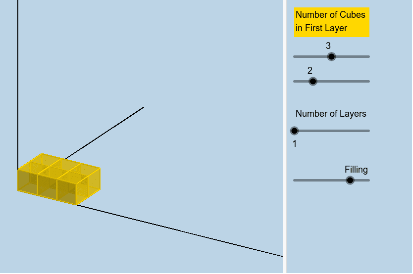 In the interactive below make a cuboid with a volume of 8.  Press Enter to start activity