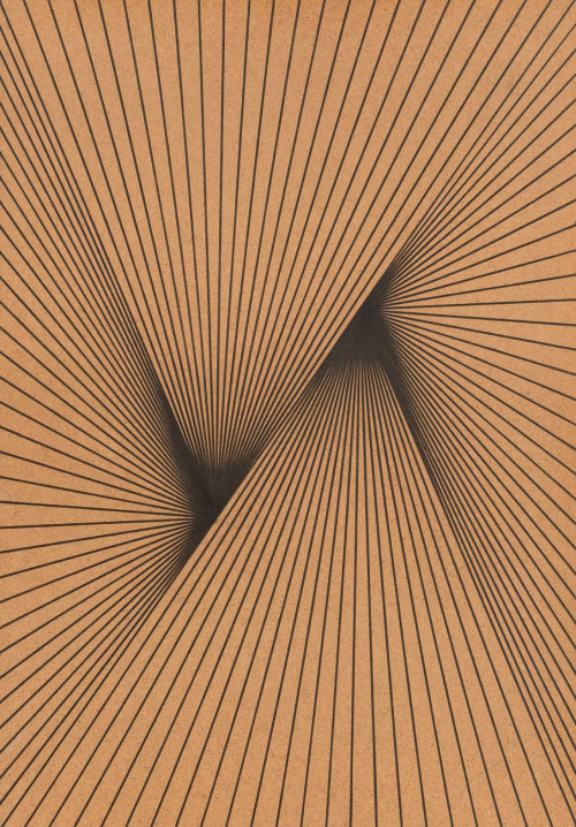 Karl-Heinz Adler, serielle lineaturen (tafel 1), (graphite on fiberboard), 1989