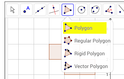 Note: The Polygon tool can be found in the Polygon menu, as shown in yellow.