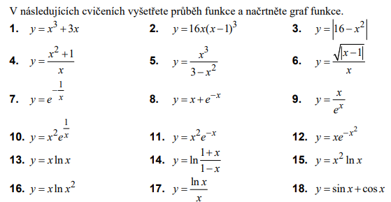 Přepište funční předpis f(x) dle úloh 1-18