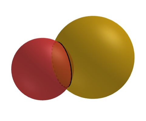 [i]Two spheres intersect each other along circles (think of bubbles). [url=https://www.geogebra.org/m/yvcx7s8h]Interactive figure[/url][/i]