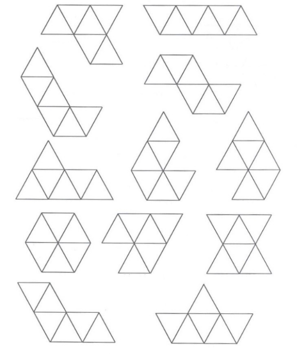 等邊三角形拼砌的多邊形，哪一個的周界最長/短/接近＿？
