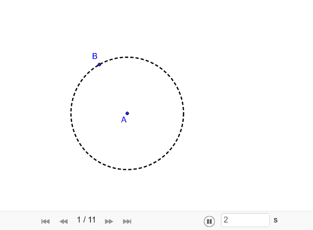 Use the slider to go through the steps on constructing a hexagon inscribed inside a circle, then try it on your own. Press Enter to start activity