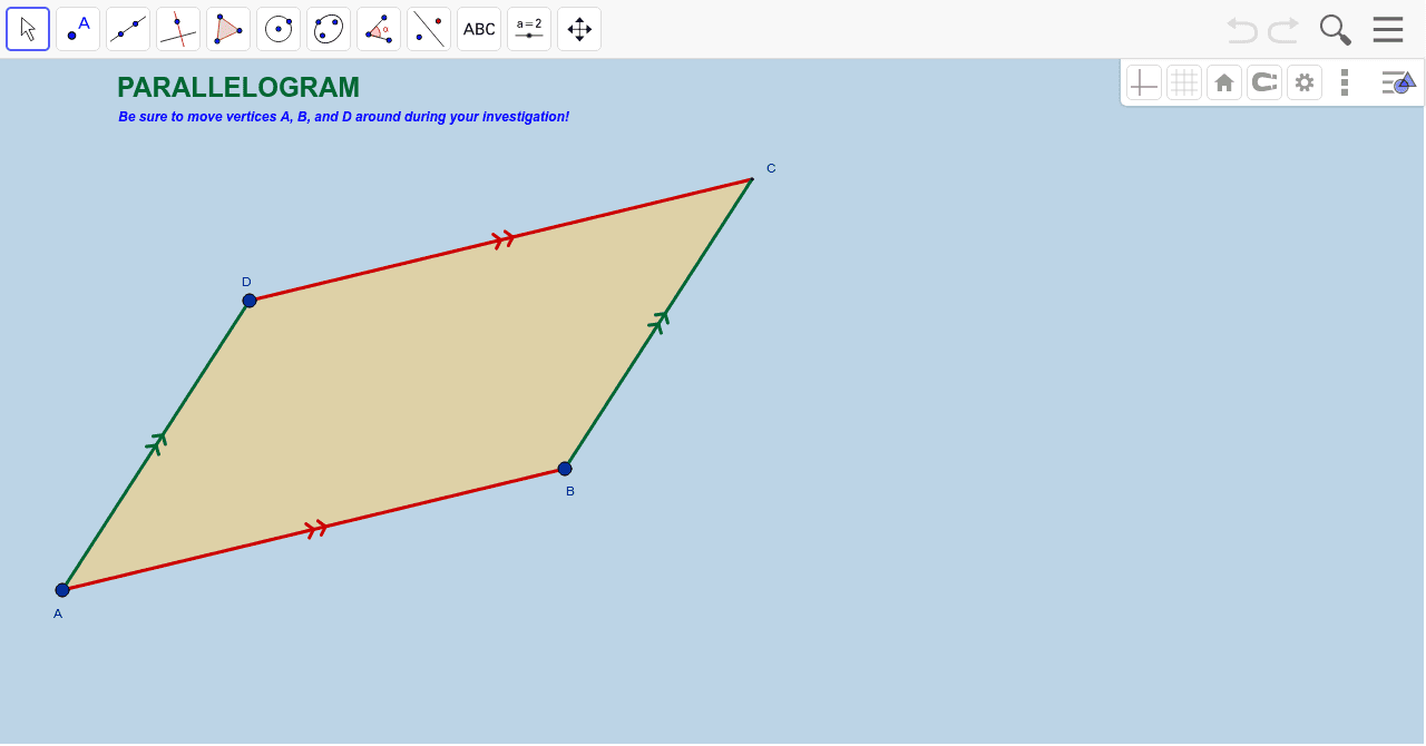 Parallelogram Template Geogebra