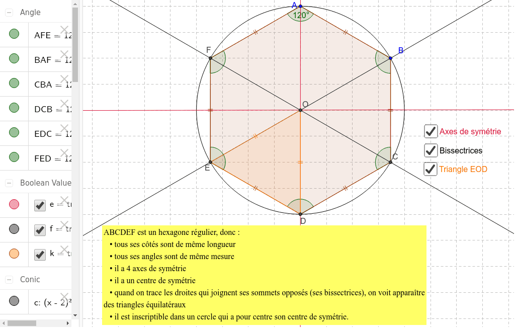 Propriétés D'un Hexagone Régulier – GeoGebra