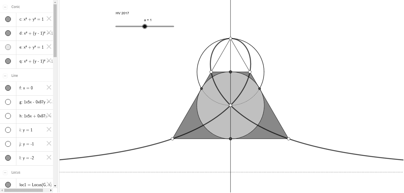 A novel strophoid construction. When a =1 the triangle is equilateral. Press Enter to start activity