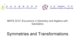 MATS3210-2 Symmetries and Transformations