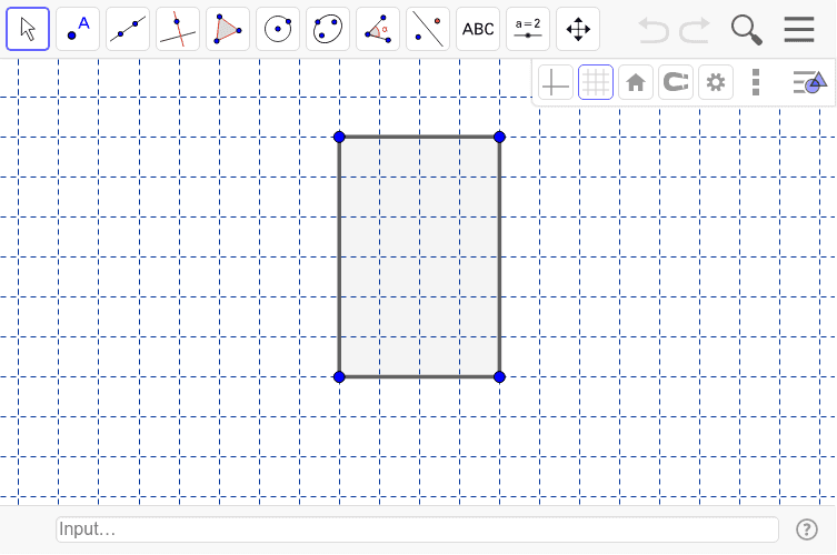 How many lines of symmetry does this rectangle have?  Use the line tool to draw lines of symmetry and the reflect the rectangle using the reflect tool. Press Enter to start activity