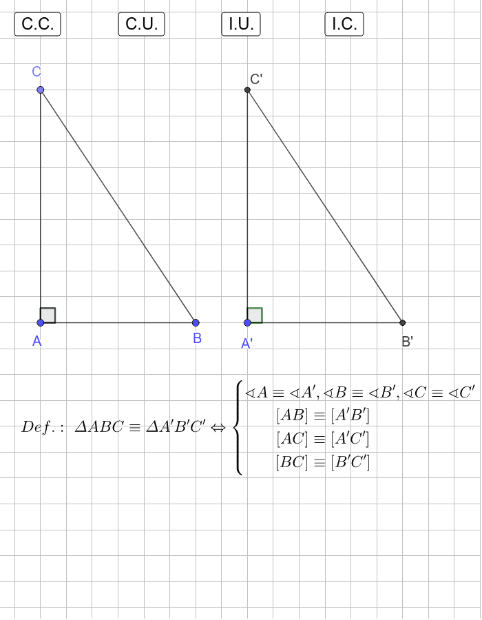 Congruența triunghiurilor dreptunghice Apăsați Enter pentru a începe activitatea
