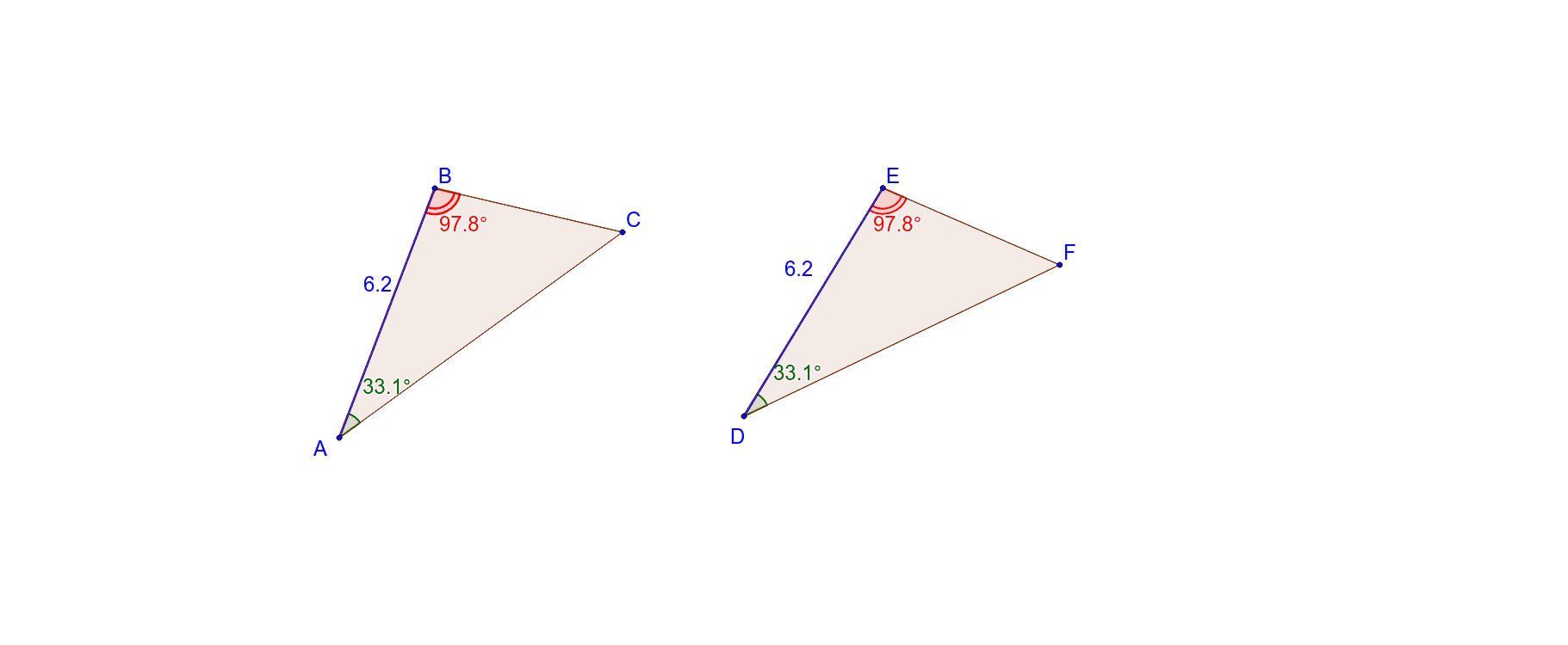 2 angles of the same size and 1 pair of corresponding sides of the same length. Always congruent? Press Enter to start activity