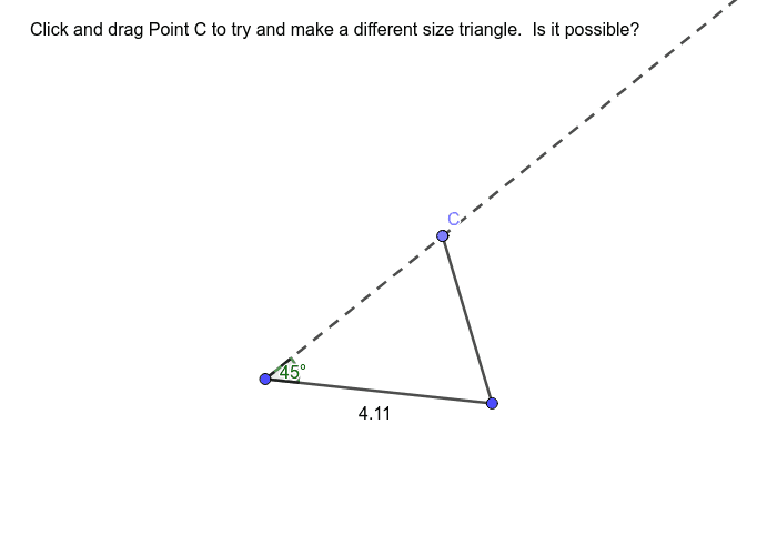 Why doesn't SSA prove triangles congruent?  Press Enter to start activity