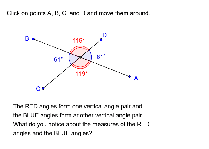 Angle Relationships - Vertical Angles Press Enter to start activity