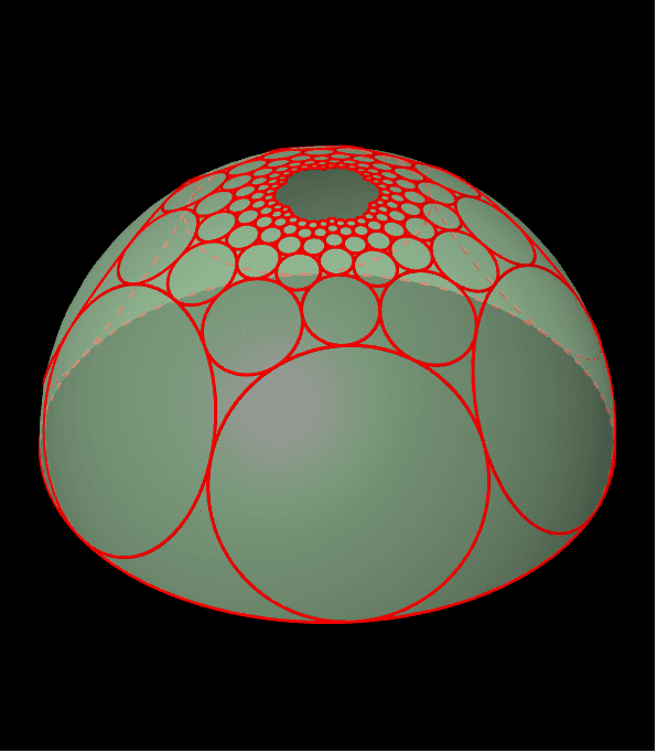 Projection of a hexagonal grid of circles Press Enter to start activity
