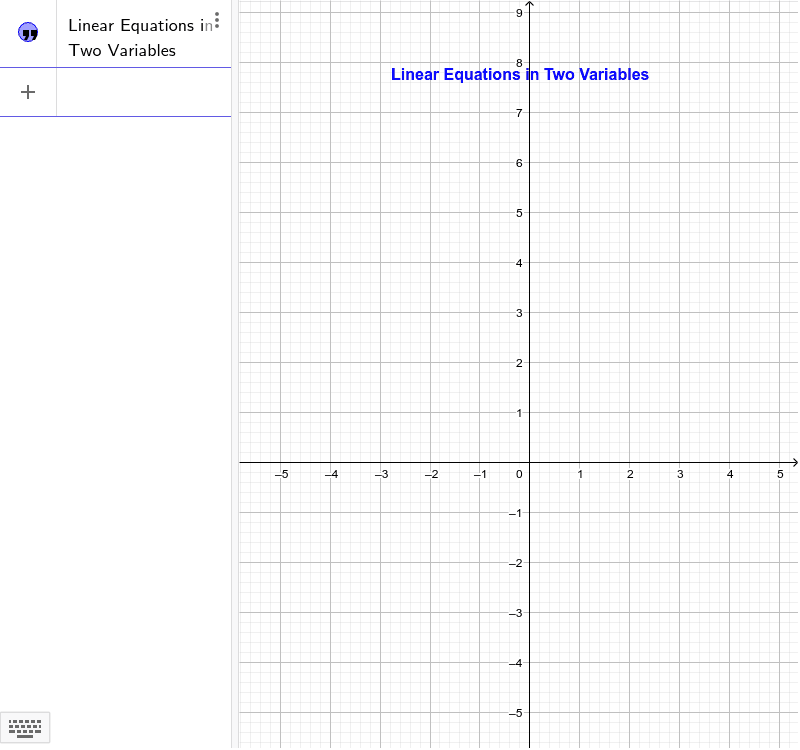 Plot the two linear equations in the applet Press Enter to start activity