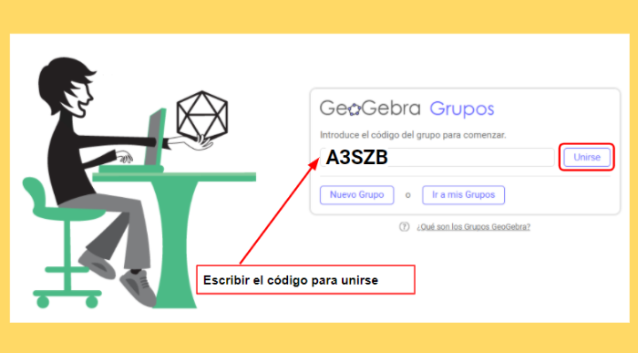 Para unirnos al grupo nos dirigimos a la dirección https://www.geogebra.org/groups  