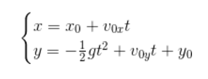 la seconda equazione rappresenta la legge oraria del moto del proiettile lungo la verticale che rappresenta in funzione del tempo l'equazione della parabola.