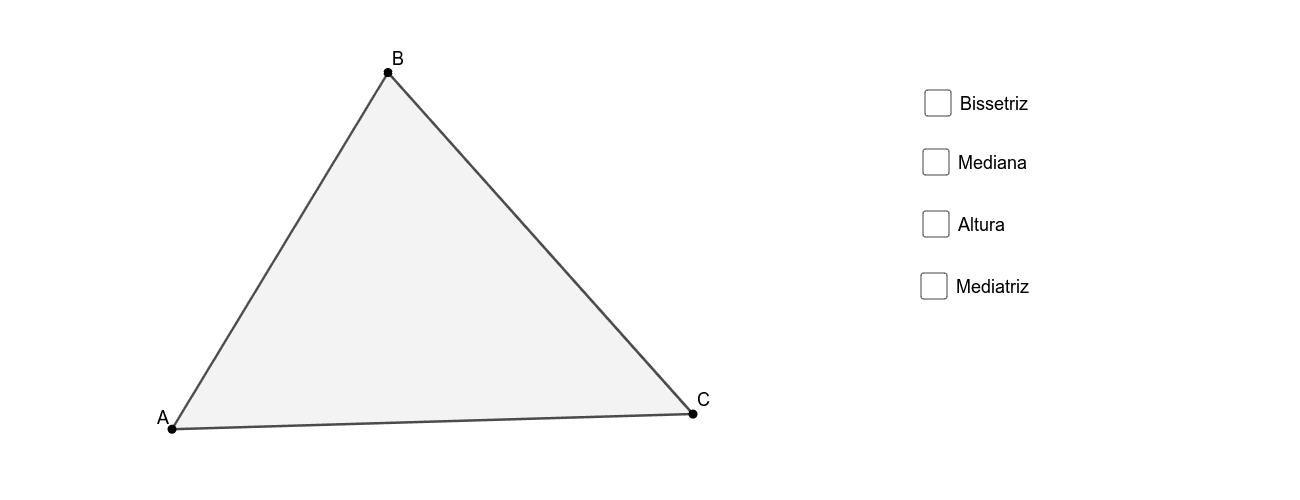  Clique sobre os vértices do triângulo e arraste-os, um de cada vez, modificando o triângulo. A seguir responda as perguntas. Pressione Enter para iniciar a atividade