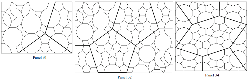 On other panels of the scroll too we can find 2-layered patterns