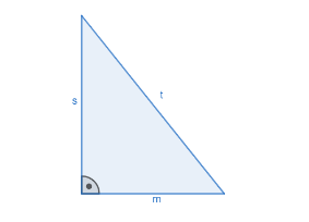 Wie lautet der Satz des Pythagoras für dieses rechtwinkelige Dreieck?