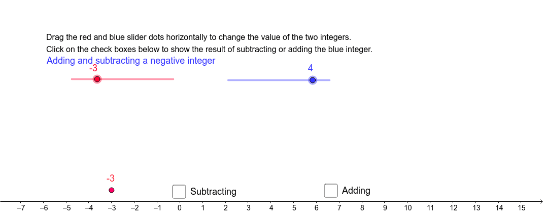  Adding and subtracting a negative integer Press Enter to start activity