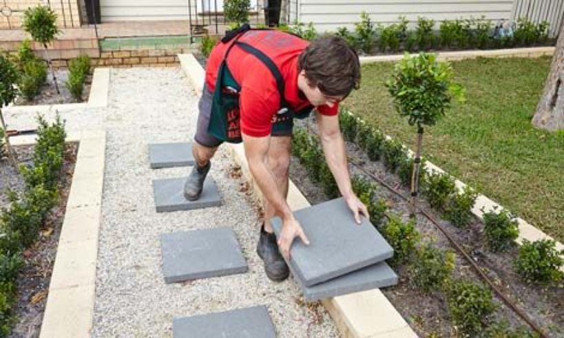 How do you lay stepping stones?