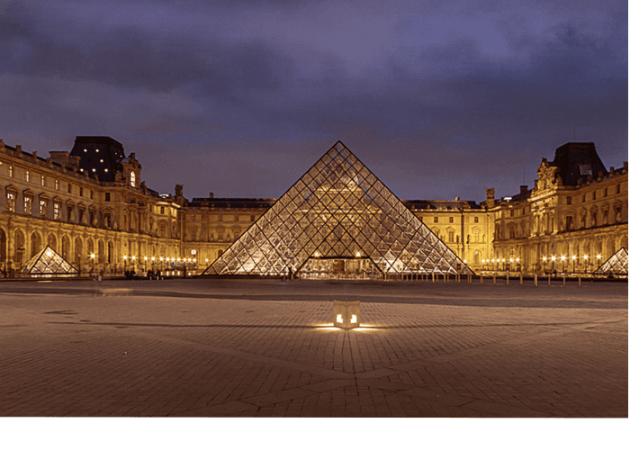 Louvre Pyramid Press Enter to start activity