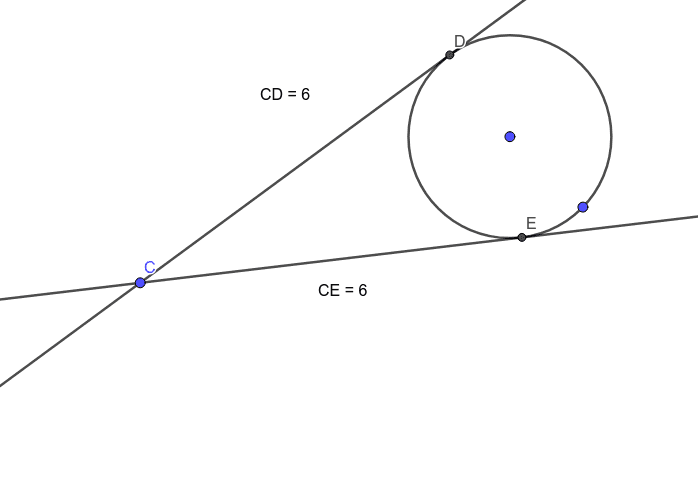 Length of tangents drawn to a circle from outside the circle are equal Press Enter to start activity